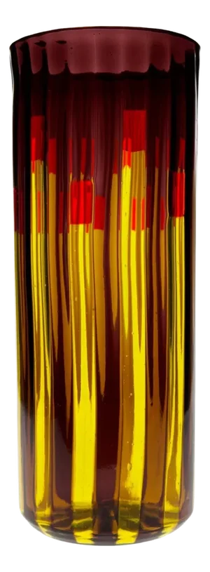 Cylindrical Murano Glass Vase by Silvio Piattelli