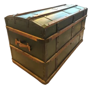 20th Century Travel Trunk in Wood, Leather and Iron