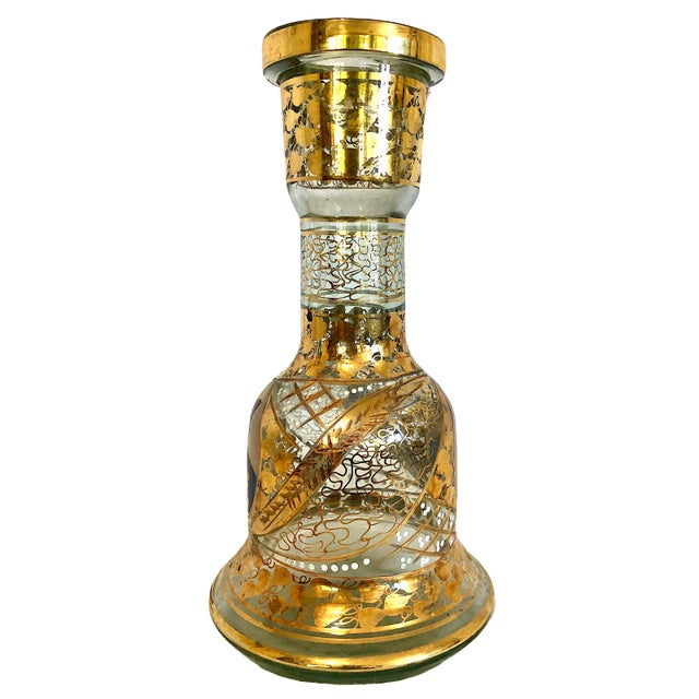 Late 19th Century Antique Persian Qajar Dynasty Glass Hookah Base For Sale - Image 5 of 10
