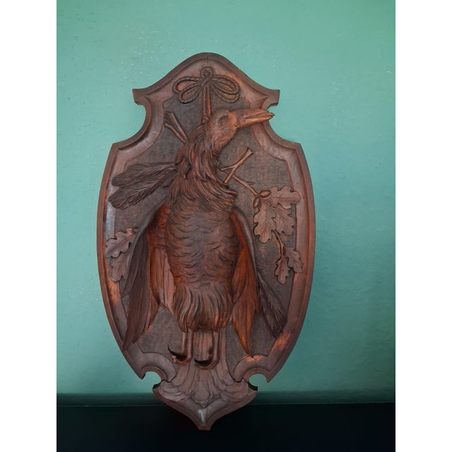 Wood Black Forest Hunting Wall Decoration, 1950s For Sale - Image 7 of 7