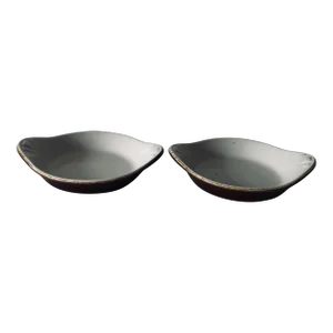 Vintage Brown Pottery Oven Dishes- Set of 2