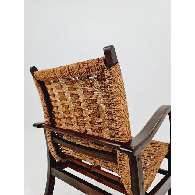 Brown Vintage Bauhaus Papercord Armchair by Ehrich Dieckmann, 1930s For Sale - Image 8 of 18