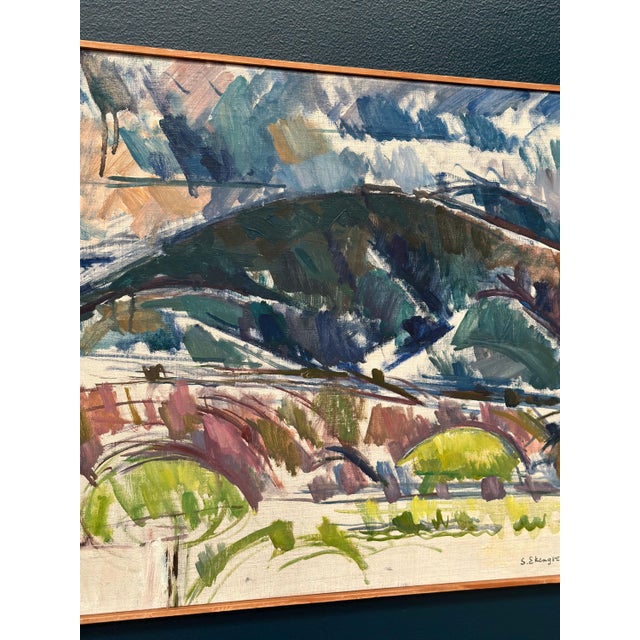 Sture Ekengren, Serene Landscape, 1960s, Oil on Canvas, Framed For Sale - Image 10 of 14
