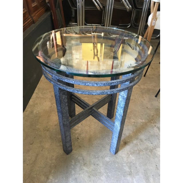 Postmodern Studio Pedestal Table in the Manner of Ken Price With Faux Granite Finish For Sale - Image 4 of 11