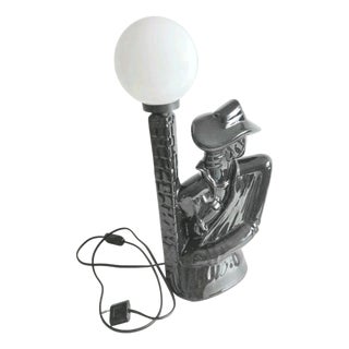 Vintage Table Lamp with Ceramic Figure by Buthe, 1986 For Sale