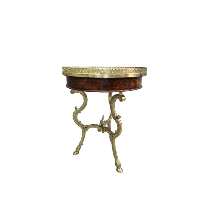 Vintage French Louis XVI Style Marquetry Gueridon Side Table For Sale In Chicago - Image 6 of 7