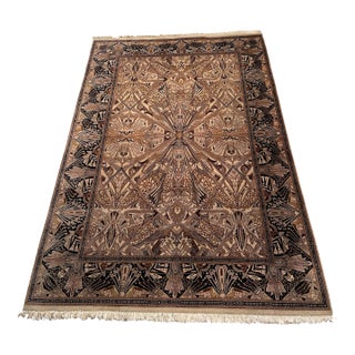 Vintage Pakistani Art Deco Geometric Medallion Hand-Knotted Wool Rug c.1970s 9’4” X 6’2” For Sale