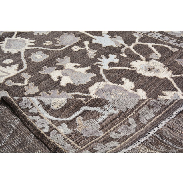2010s Oushak Hand Knotted Wool Rug, 9'4"x12'4" For Sale - Image 5 of 6