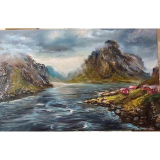 Elena Mardashova, Norway, Oil Painting on Canvas, 2022 For Sale
