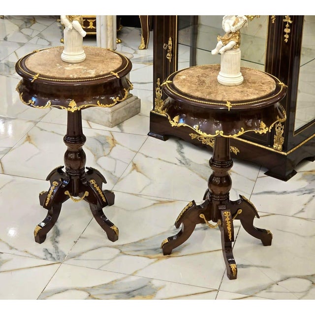 Add timeless elegance to your home with this exquisite Classic Round Pedestal Side Table, beautifully crafted from premium...