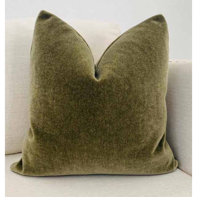 Custom made mohair pillow in Olive Green. This genuine 100% mohair, is plush & comfy, a substantial weight, and wears like...