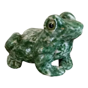 Vintage Chinese Carved Green Hard Stone Figure of a Frog