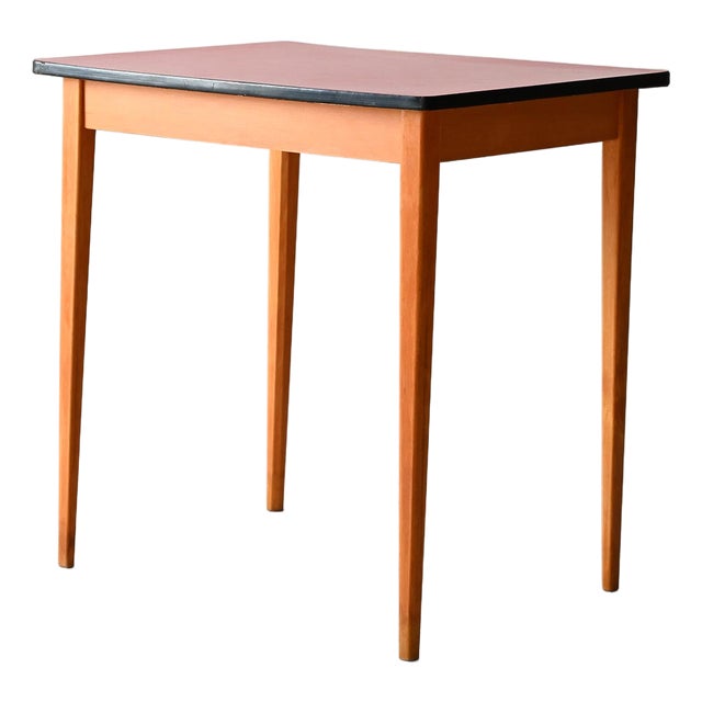 Scandinavian Dining Table with Red Formica Top, 1960s For Sale