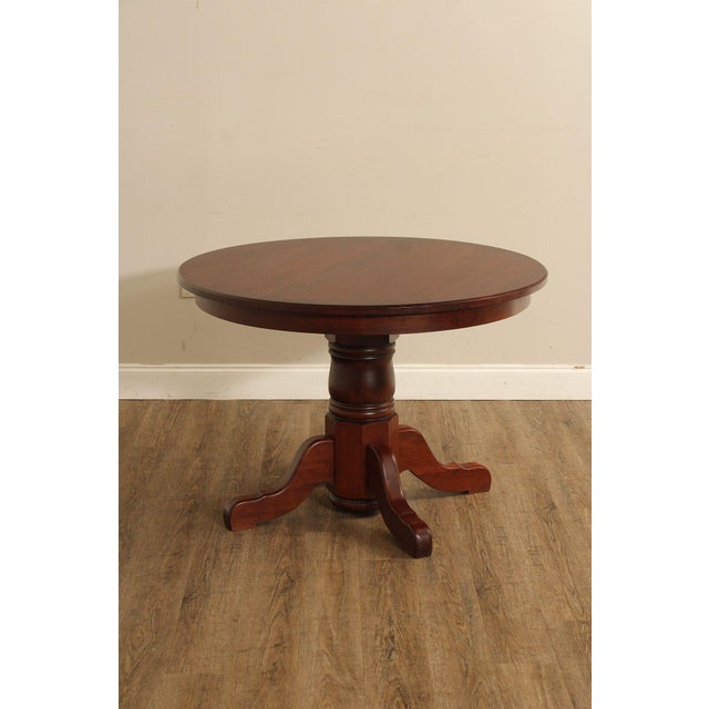 Late 20th Century Hunt Country Furniture Round Top Cherry Dining Table For Sale - Image 12 of 18