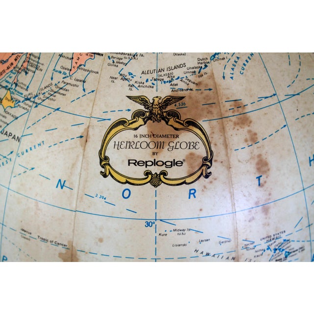 Illuminated Replogle Floor Globe on Kittinger Stand For Sale - Image 9 of 11