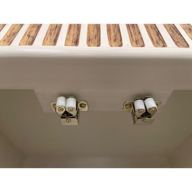 Vintage Painted Oak Vitrine Cabinet with Giltwood Details by Jean-Rémy Couradette, 1998 For Sale - Image 6 of 10