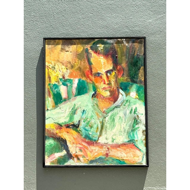 Vintage Original Portrait of Sour Faced Man For Sale - Image 18 of 18