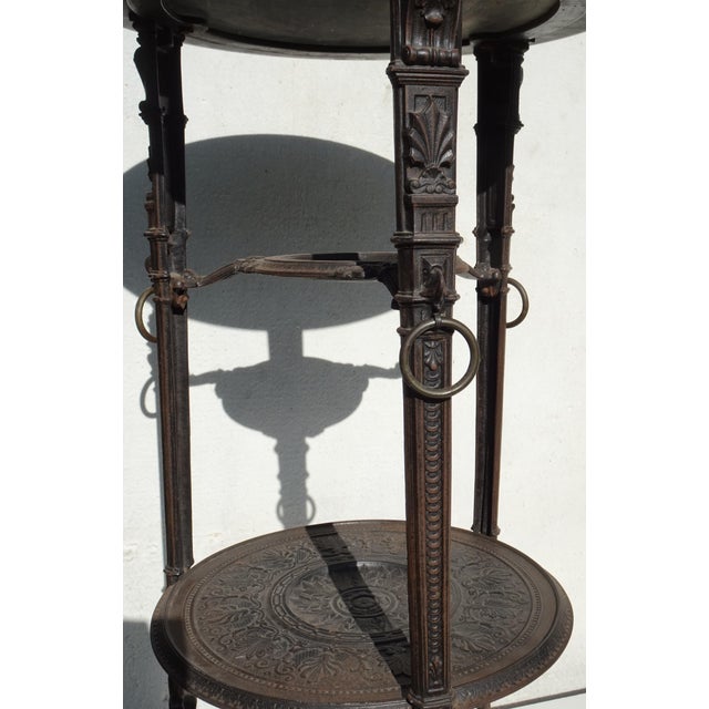 Antique Cast Iron Side Table with Black Marble Top by E.G. Zimmermann, Hanau, 1890s For Sale - Image 16 of 18