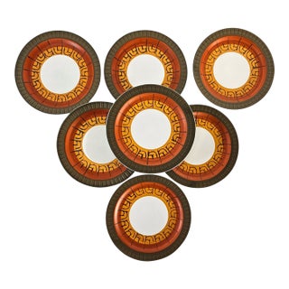 Vintage Casual Ceramics Stoneware Galaxy 8007 Salad Plates 7.5 " 1960's Set of 7 For Sale