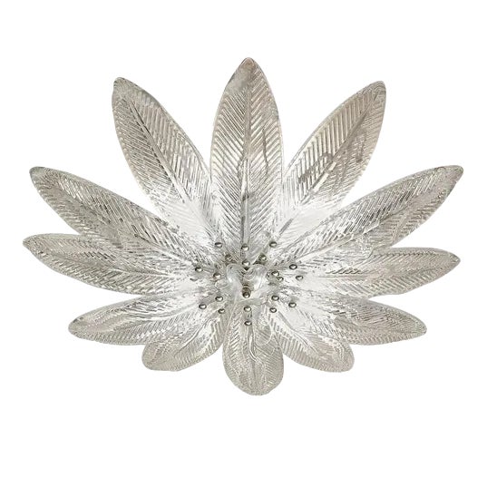 Palmette Shallow Flush Ceiling Mount by Silvio Piattelli For Sale