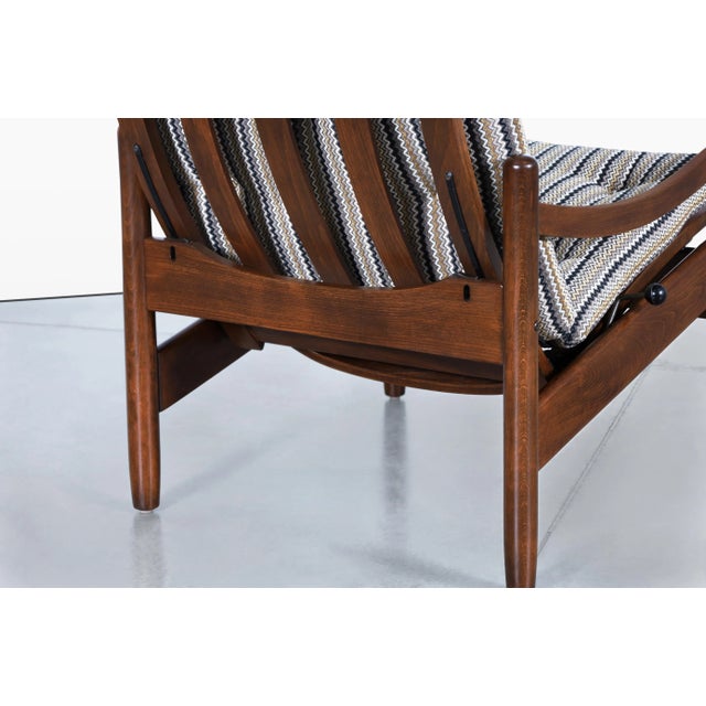 Mid-Century Modern Sculptural Walnut Reclining High-Back Lounge Chairs, 1960s For Sale - Image 12 of 12