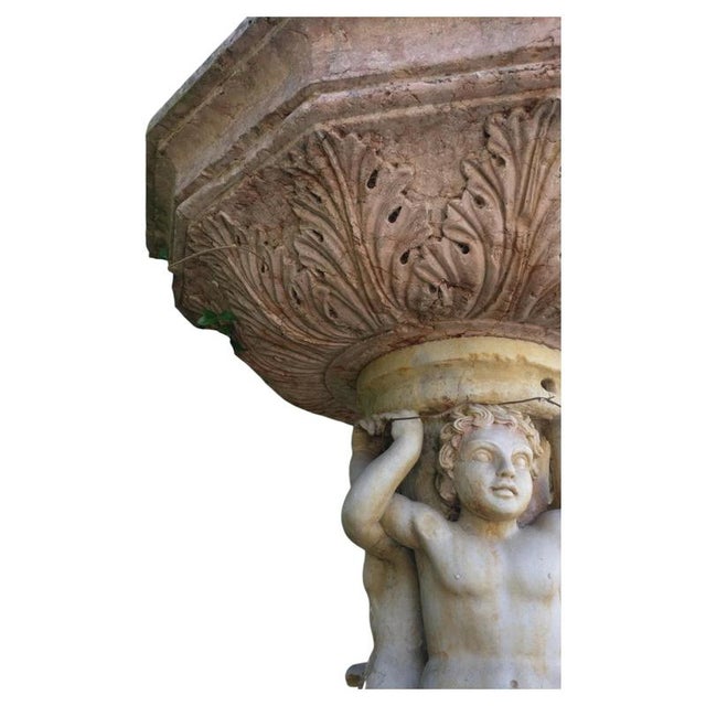Centerpiece Fountain with Octagonal Basin in Rosso Verona Marble, 18th Century For Sale - Image 6 of 8
