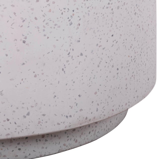 2020s Terrazzo Light Speckled Side Table For Sale - Image 5 of 8