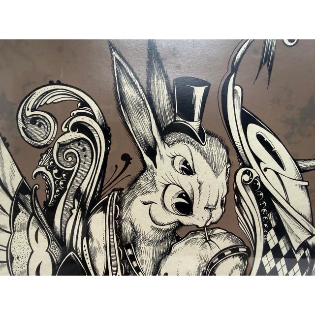 Abstract Vintage Original Hand Signed Greg Craola Simkins Ima Monsta Bunny Juxtapoz Print For Sale - Image 3 of 14