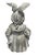 Metal Vintage Cast Iron Anthropomorphic Rabbit Garden Statue With Bouquet For Sale - Image 7 of 12