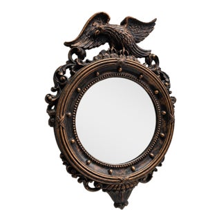 1950s Mid Century Eagle Wall Mirror Federal Revival Americana Coppercraft Guild 21" For Sale
