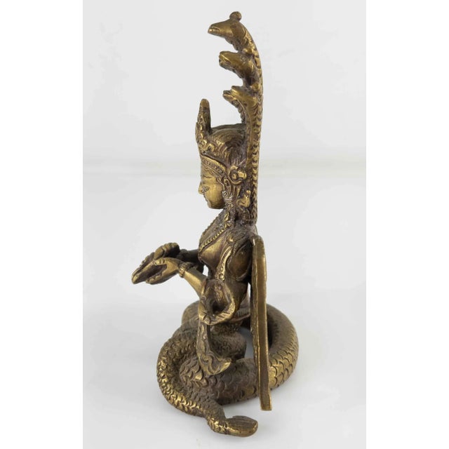 South East Asian Bronze Naga Snake Deity Figure For Sale In New York - Image 6 of 10