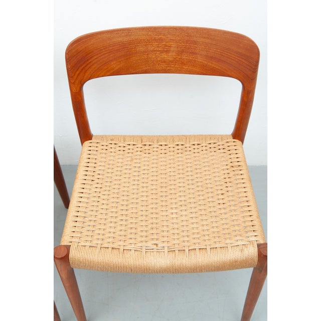 Brown Vintage Model 75 Dining Chairs in Teak by Niels Otto Møller for J. L. Møller Møbelfabrik, 1950s, Set of 4 For Sale - Image 8 of 15