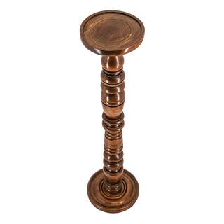 Wooden Column Pedestal in Oak For Sale