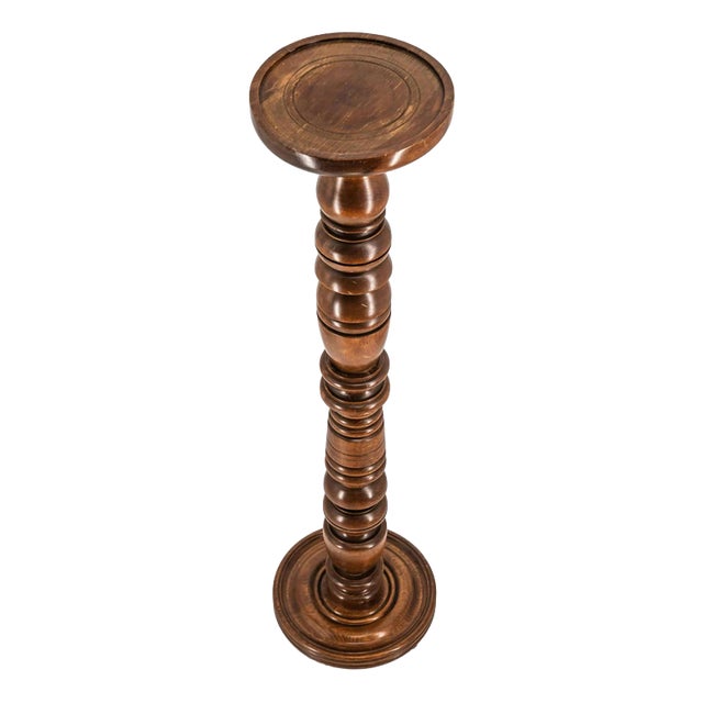 Wooden Column Pedestal in Oak For Sale
