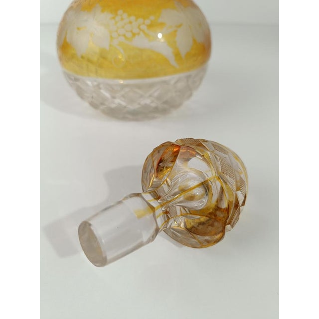 Vintage Spirit Decanter Bottle in Colored Cut Crystal and Embossed Silver, 1930s For Sale - Image 9 of 18