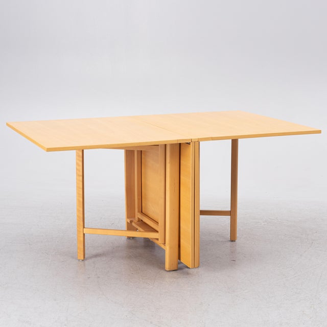 Mid-Century Modern 1980s Bruno Mathsson Maria Flap Table Drop Leaf for Mathsson International, Värnamo, Sweden For Sale - Image 3 of 9