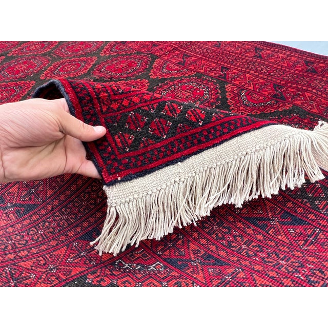 Vintage Afghan Ersari Turkmen Bokhara Gul Rug - 6'3" X 4'0" For Sale - Image 13 of 13