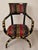Italian Black Lacquer and Gilt Armchair with Floral Cotton Satin Upholstery, 1980s For Sale - Image 9 of 9