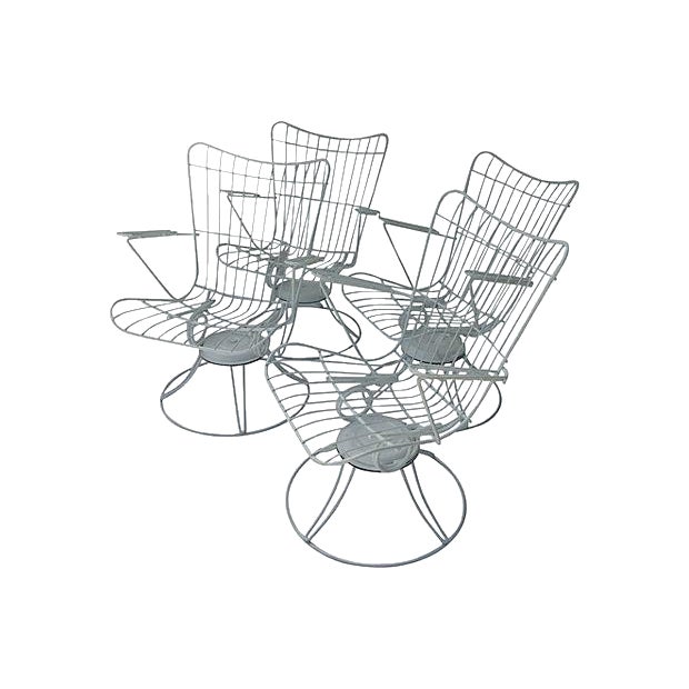 Mid Century Swivel Patio Chairs Set Of 4 Chairish