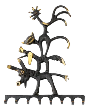 Brass Key Hanger by Walter Bosse for Herta Baller, Austria, 1950s