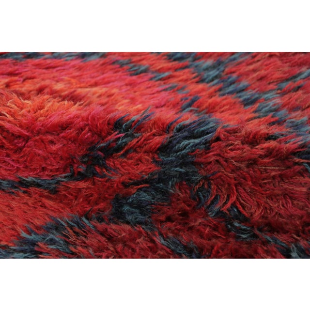 Textile Vintage Swedish Rya Wool Rug by Rug & Kilim, Geometric, 1950–1959 For Sale - Image 7 of 9