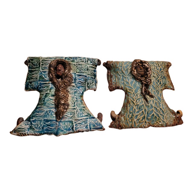 Set of Polynesian Wall Decor in Clay For Sale
