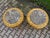 1980s French Louis XVI Gold Gray Marble Side Tables - Pair For Sale - Image 4 of 10