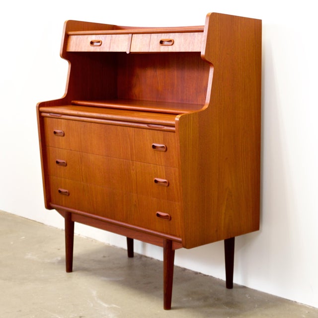 Danish Teak Secretary Desk For Sale In Boston - Image 6 of 12