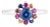 Natural Blue Sapphire & Rainbow Sapphire Floral Cluster Ring Size 7 in 14k Gold For Sale