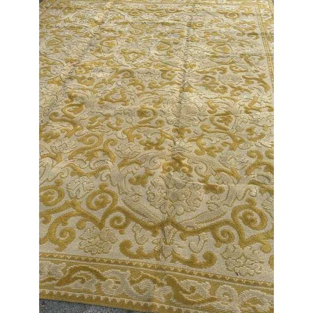 Very beautiful vintage French Cogolin rug with a nice design of European rugs and nice colours with a yellow, grey and...