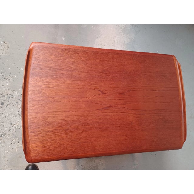 Fully Restored Danish Teak Bar Cart with Integrated Tray, 1960s For Sale - Image 6 of 12