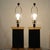 Vintange Pair of Fluted Column Table Lamps With Amber Resin & Brass For Sale - Image 4 of 5