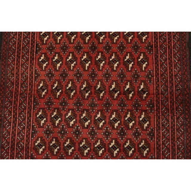 1990s Baloch Rug 3’4” X 6’7” Red Wool Vintage Tribal Hand-Knotted Carpet For Sale - Image 5 of 12