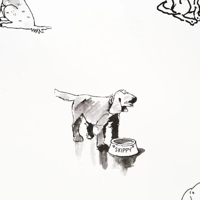Not Yet Made - Made To Order Schumacher x The New Yorker Good Dogs Everywhere Peel & Stick Wallpaper In Black & White For Sale - Image 5 of 7